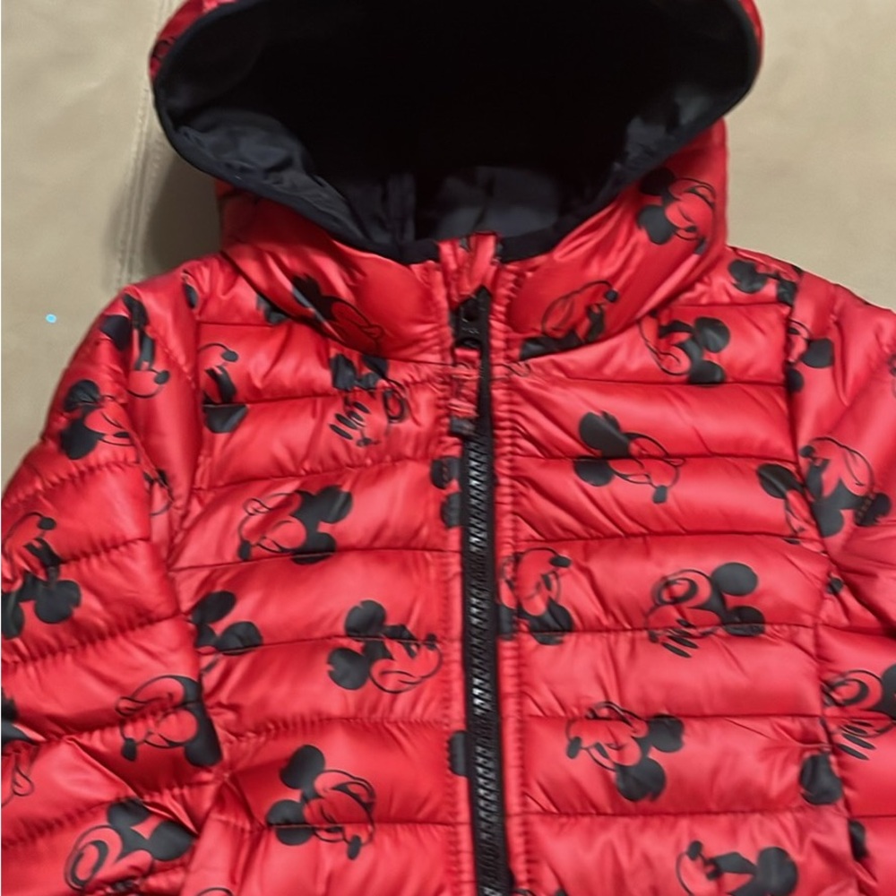 Disney Kids Red and Black Mickey Mouse Puffer Jacket